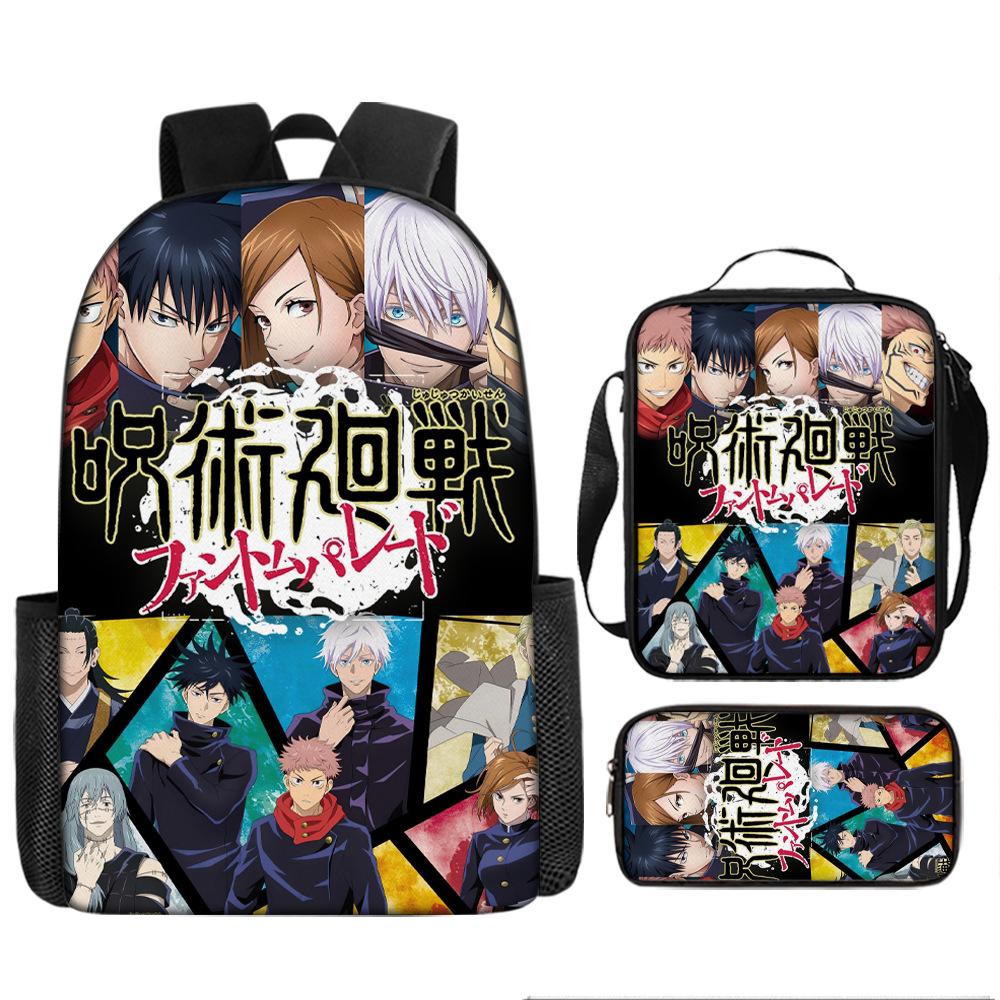 Spell Return Battle School Bag Elementary School Student Animation Backpack Large Capacity Three-piece Set