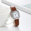 Women Quartz Watch Square Dial Soft Faux Leather Strap Accurate Adjustable Pin Buckle Students Girls Wristwatch Fashion Jewelry Birthday Gift