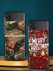 Merry Christmas Hard PC Phone Case For Samsung Galaxy Z Flip 7 6 5 4 Black Cover For Galaxy Z Flip 3 Foldable Fundas Shell Capas
