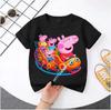2026 New Edition Peppa Pig Kids' Pure Polyester Short-Sleeved Boys' Sportswear Girls' Casual Top Cartoon Print Summer T-Shirt