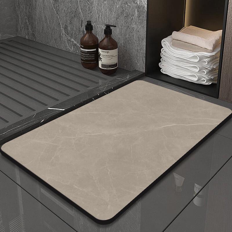 Wavy Marble Quick-Dry Bathroom Mat - Diatom Soft Absorbent Rug for Toilet, Door, and Sink