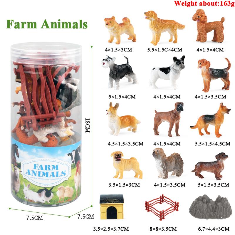 Oenux Miniature Animals Set Wild Sealife Farm Dinosaur Brinquedo Figurine Model Action Figures Zoo Cute Education Kids Toy Gift