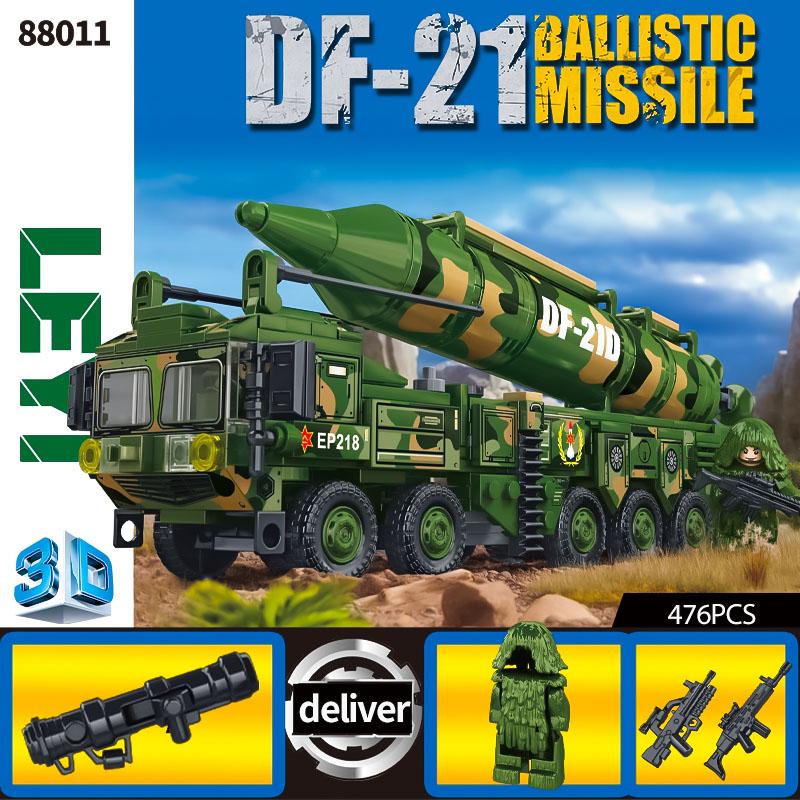 2025 Neues Jungen-Bauspielzeug Dongfeng 21 Raketenpanzer Menschlicher Panzer Kleine Partikel Bausteine Geschenk