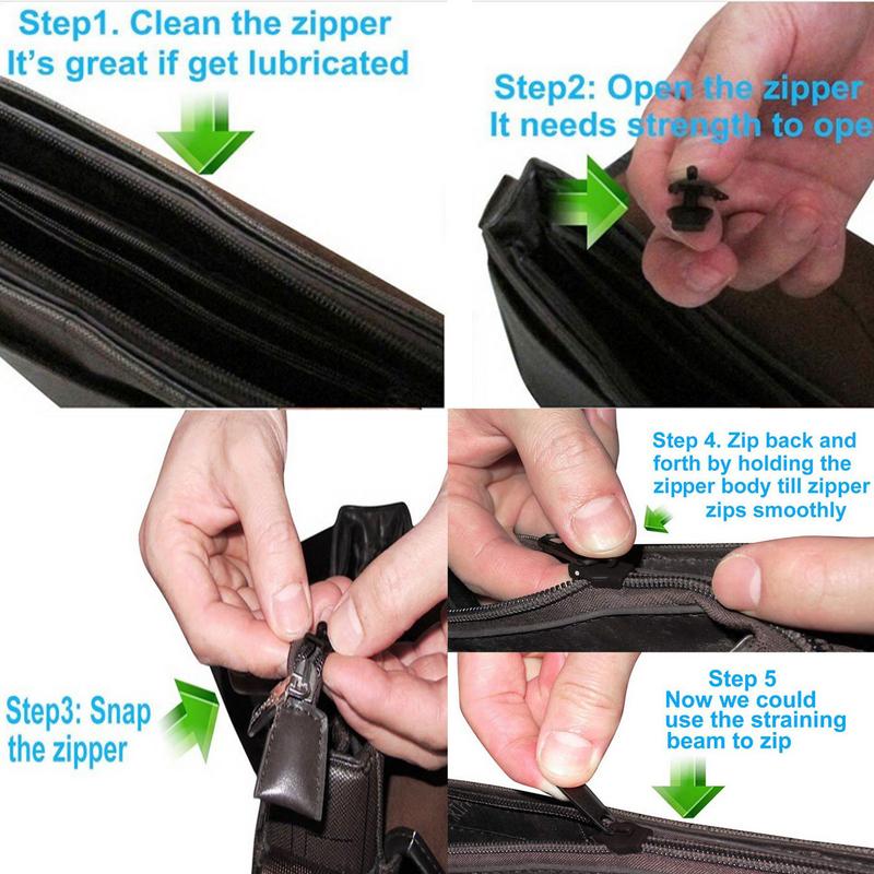 6pcs Instant Zipper Universal Instant Fix Repair Kit Replacement Zip Slider Teeth Multifunctional Clothing Replacement Zipper