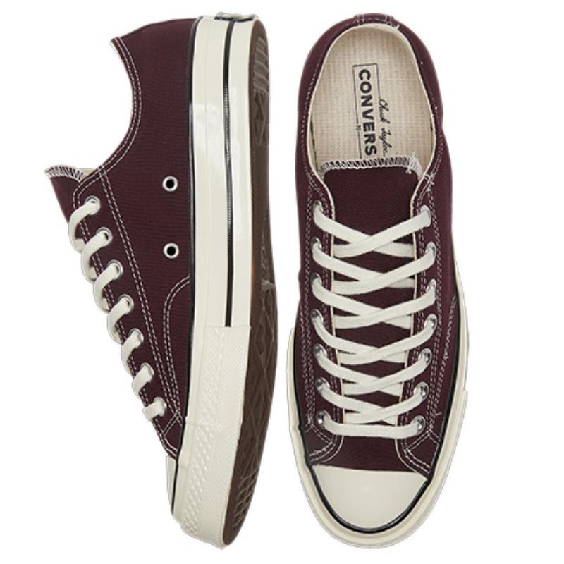 Converse 1970s Chuck Taylor All Star Comfortable and Versatile Low-Top Canvas Shoes Unisex Dark Burgundy
