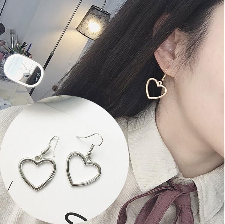 Ohrringe Für Damen Gold Modeschmuck Anhänger Mädchen Trend Geschenk Hängend Dangler Ohrhänger Verschluss Weiblich Herz Einfach