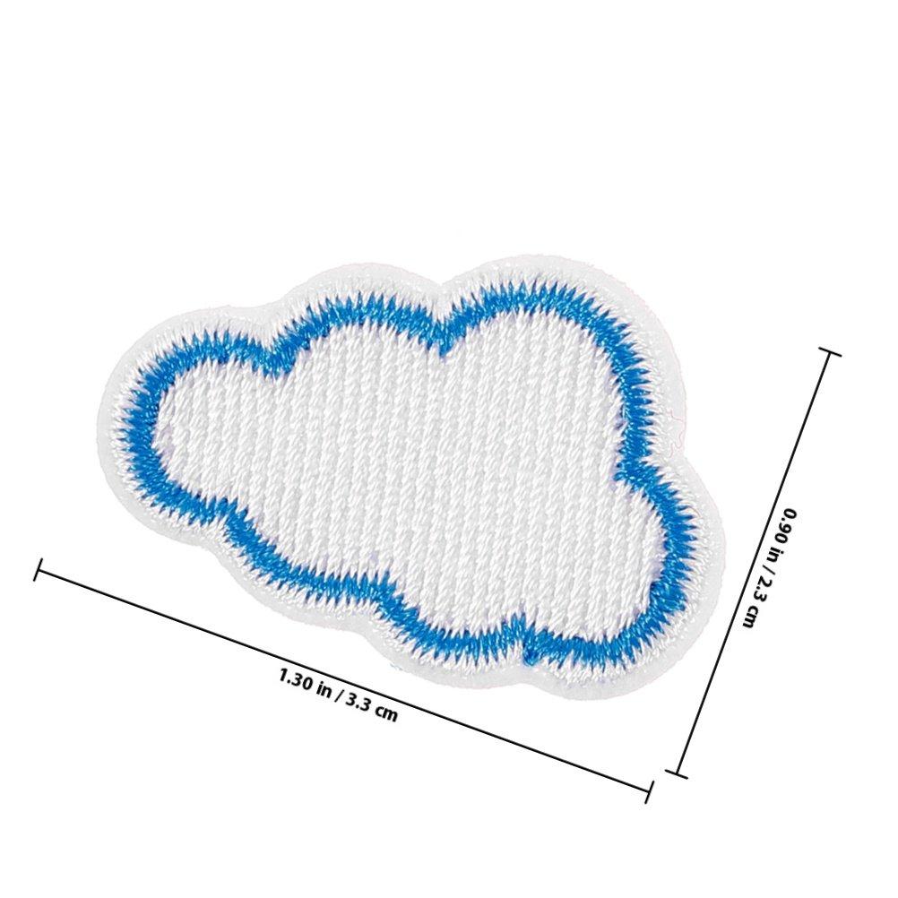 

12Pcs Embroidered Iron-on Cloud Shape Patches Cute Cartoon Appliques for Jackets Jeans Backpacks Clothes DIY Iron-on Patches синій