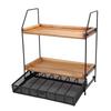 Kitchen Countertop Seasoning Storage Rack Double Layer Multi Purpose Organizer Shelf for Coffee Bar Home Cabinet Pantry