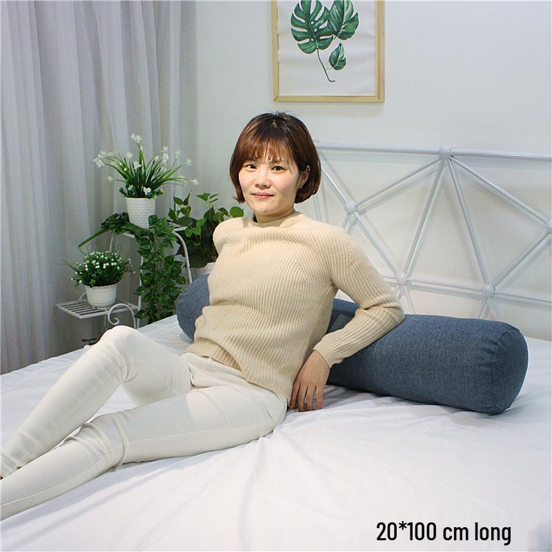 Removable and Washable Leg-Clamping Bolster Pillow - Cylindrical Bed Gap Filler with Imitation Cotton Linen.