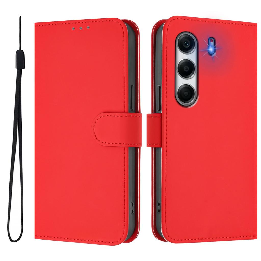 For TECNO Camon 40 Pro 4G Case Solid Color Wallet Leather Phone Cover with Strap