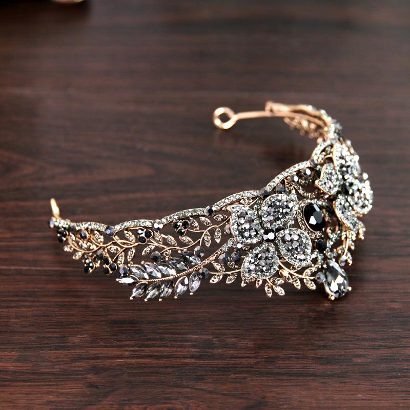 Crown Tiara New Bridal Wedding Hair Accessories Crown Retro Baroque Palace Style Queen Tiara