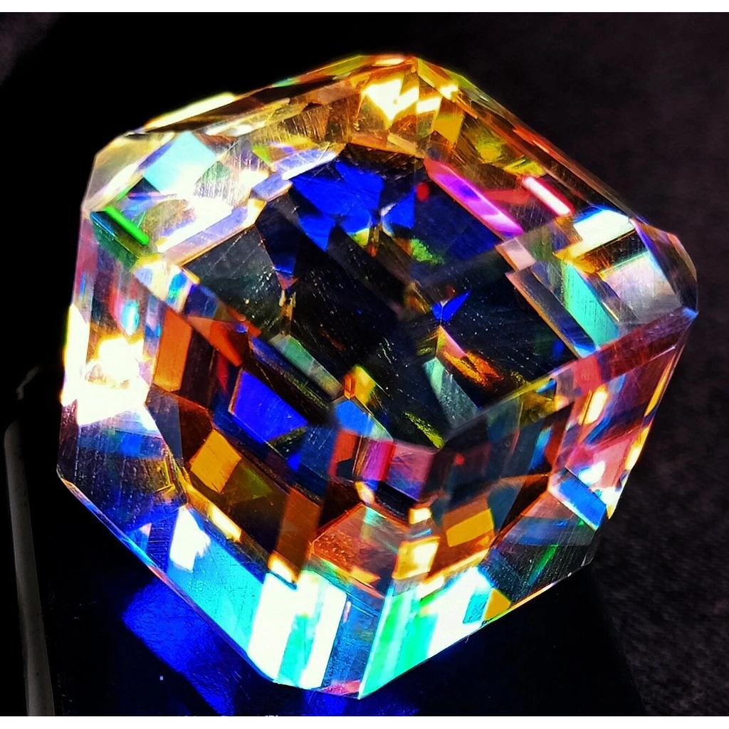 Beautiful Natural Mystic Topaz Rainbow Color 108.40 Ct Cube Cut Gemstone