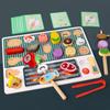 Children Barbecue Food Kitchen Toys Miniature Food Pretend Play Matching Cutting Games Toddlers Montessori Education Wooden Toy