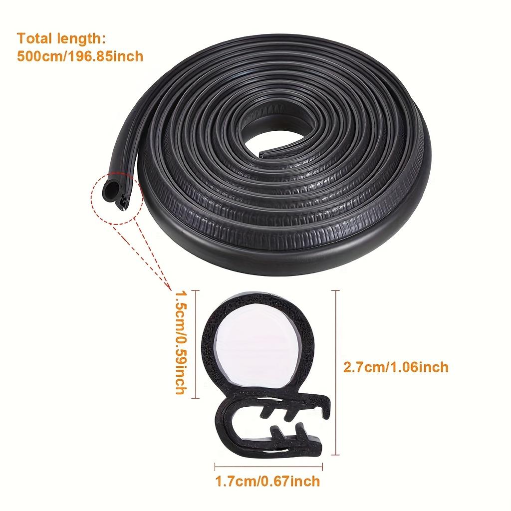 5m Gumowa Uszczelka Krawędzi Drzwi Samochodowych - Wodoodporna, Pyłoszczelna, Redukcja Hałasu, Odporna na Kolizje Taśma Uszczelniająca Krawędzie w Kształcie U dla Lepszej Ochrony Pojazdu