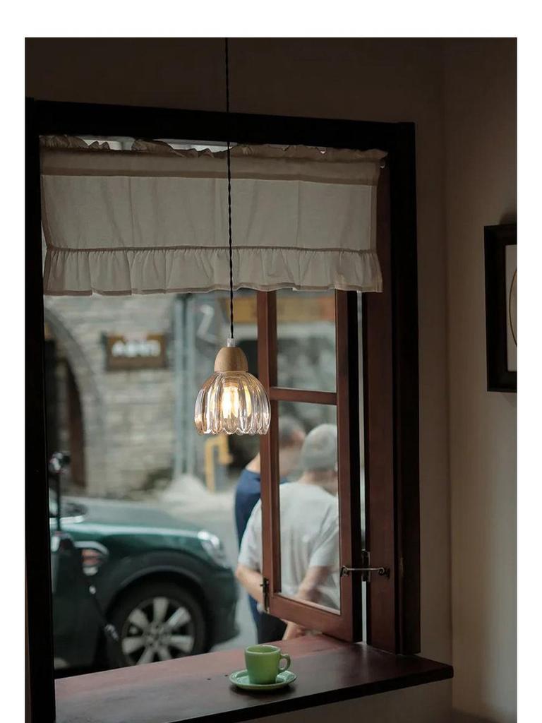 Nordic Glass Ceiling Pendant Lamp - Flower Bud Design for Cafes and Bars