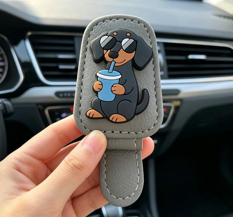 Leather Magnetic Car Sun Visor Sunglasses Holder Eyeglasses Clip Ticket Card Mount Glasses Case Car Interior Accessories