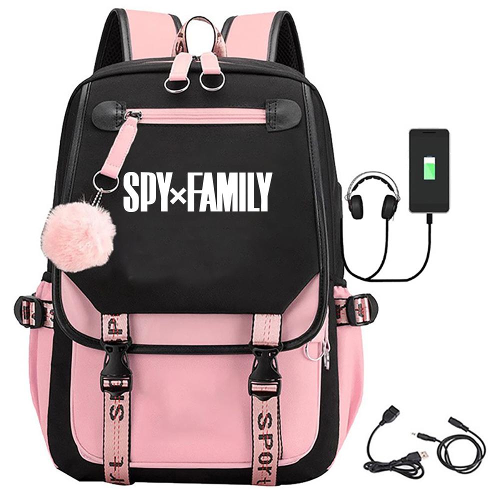 

Spy X Family Backpack Teenager Casual Street USB Yor And Loid Rucksack Large Capacity Cute Kawaii Girls Backpack School Bags 15.6inch