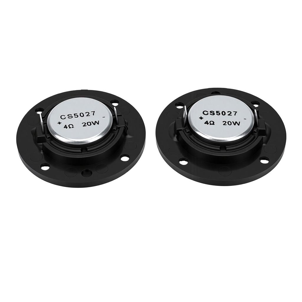 2 Pcs 2 Inch Tweeter Speakers 20W 52mm Ti Diaphragm Dome Tweeter for Car Home Sound System Black