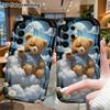 Phone case: 2D flat, suitable for Samsung Galaxy A34 A35 M05 M06 S20 S22 S21 FE Plus 5G protective case, brown teddy bear, perfect Christmas and Hallo