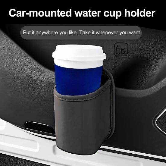 Car Storage Rack Leather Texture Waterproof Car Door Side Organizer Multi-Functional Vehicle Cup Holder Storage Box for Phone Keys Water Bottle Fit