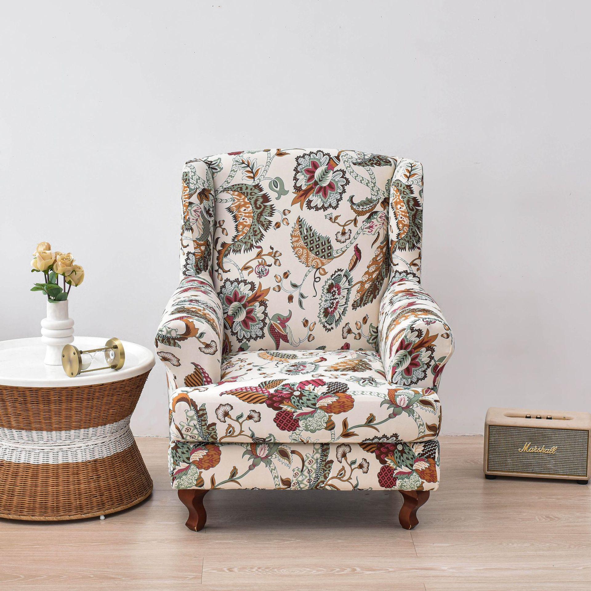 Klasisks Wingback krēsla pārvalks: Pilna atzveltne