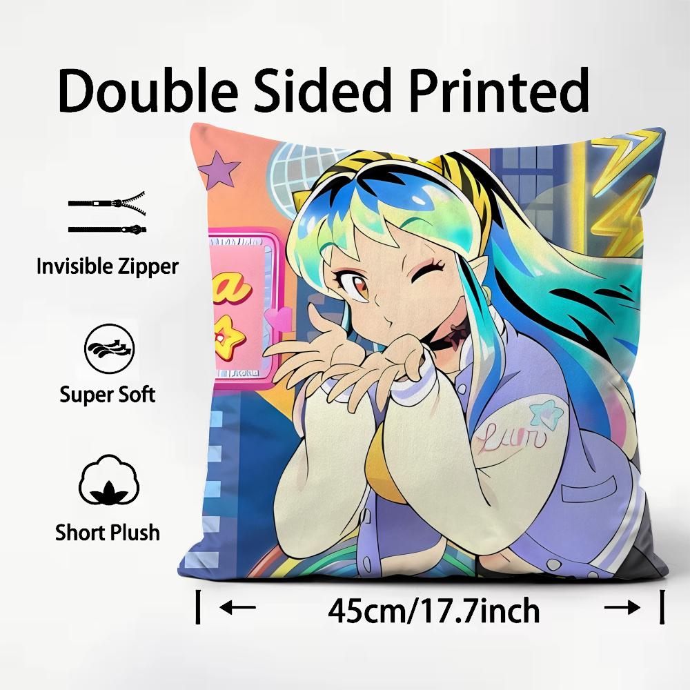 Funda de Cojín Urusei Yatsura Cómoda Reversible Ideal para Coche Sofá Dormitorio y Más