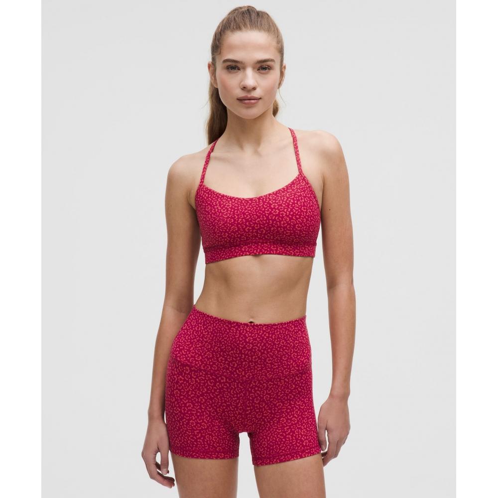 

Lululemon Flow Y BrA Nulu Light Support A C Cups leopArd dAisY Desert Red mAgentA Smoke 8