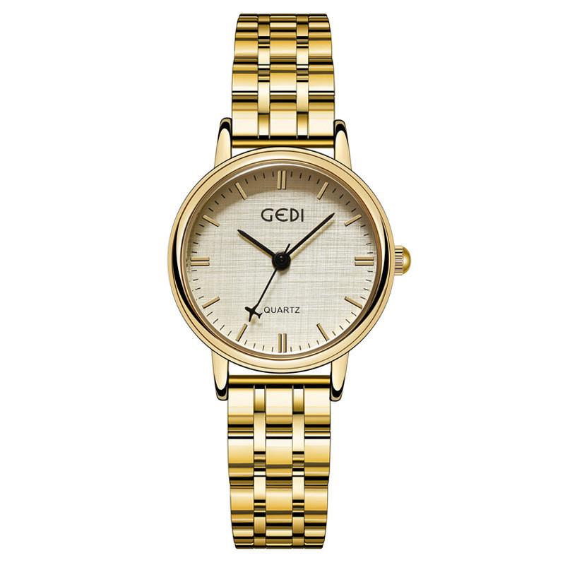 Gedi Womens Quartz Watch With Leather Band Waterproof Fashion Timepiece For Elegant Wear