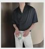 Stylish Men's Korean Short-Sleeved Luxury Drape Suit Collar Shirt for Hair Stylists