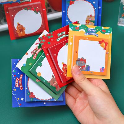 Kreskówkowe świąteczne karteczki samoprzylepne, kreatywne artykuły papiernicze na Boże Narodzenie dla studentów, urocze karteczki samoprzylepne na wiadomości, naklejki N razy