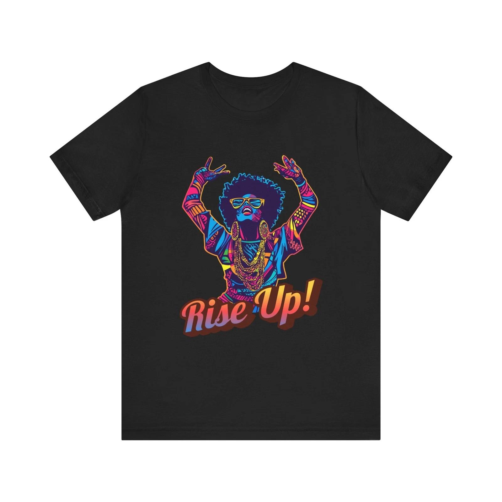 Rise Up! Womans Graphic Tee,Festival Wear, Resistance Clothing,Art Tee,Urbanwear S