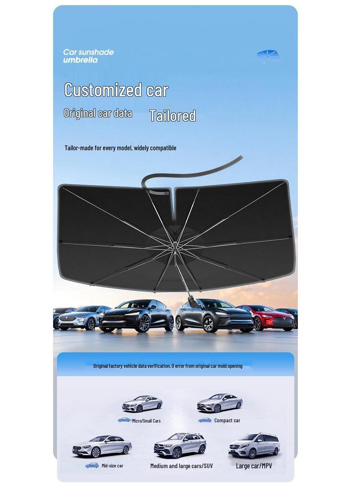Car Windshield Blackout Sunshade Umbrella - Front Sun Protection & Heat Insulation, 2025 Model