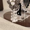 Fashion Bridal Wedding Hair Hoop Accessory For Women Flower Detachable Pearl Tassel Headpiece Party Celebration Dance Headdress