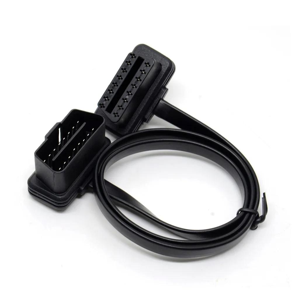 30cm Flat Thin OBD2 OBD II Connectors 16PIN Male To Female Connector Car Extension Cable For Auto ELM327 Interface