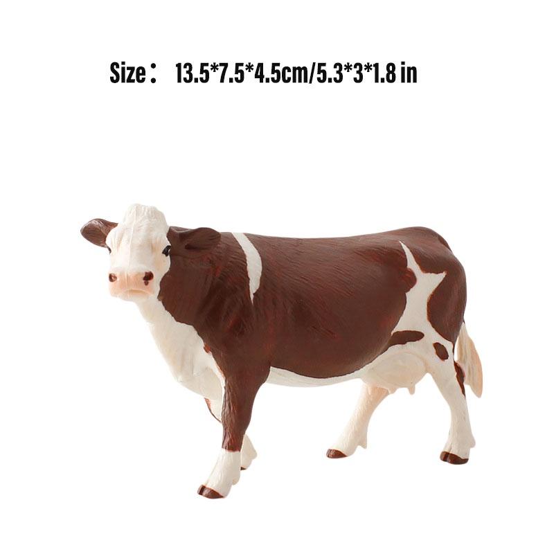 Educational Toy Animal Model Simulation Farm Animal Figures Kid's Gift Plastic Material Cow Category 14x8cm Size