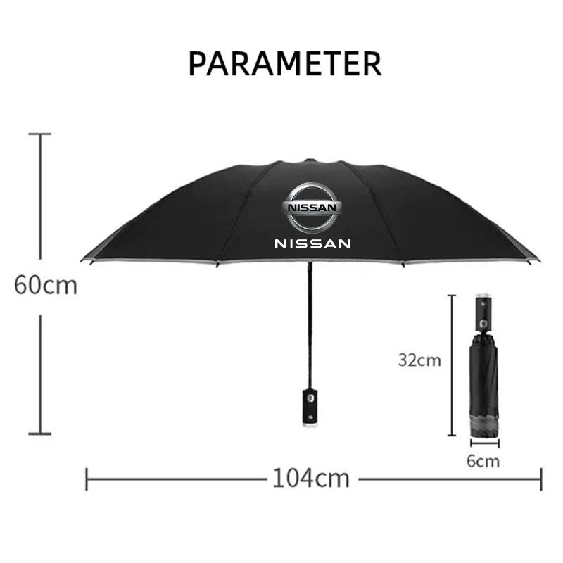 For Nissan MBQ0Car Led Umbrellas Automatic Folding Windproof Sunshade Umbrella Sticker For Nissan J10 X-Trail Qashqai Juke Leaf Micra NOTE Car