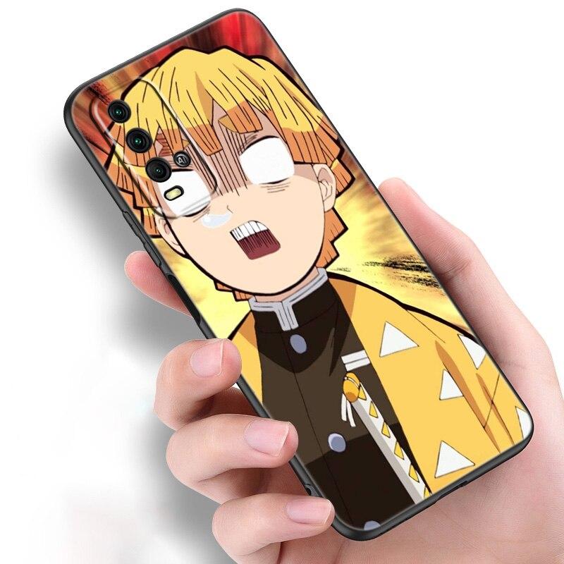 Anime Demon Slayer Zenitsu Silicone Phone Case For Xiaomi Redmi Note 11 10 9 8 Pro 11T 10T 10S 9S 8T 9 9A 9C 9T Black Soft Cover