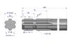 Wałek, Wom Frezowany Jednostronnie 400Mm Z6 - 1 3/8, Waryński