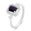 Silver Ring with Natural Sapphire, Cubic Zirconia, Item Weight 2.59 G (2202561)