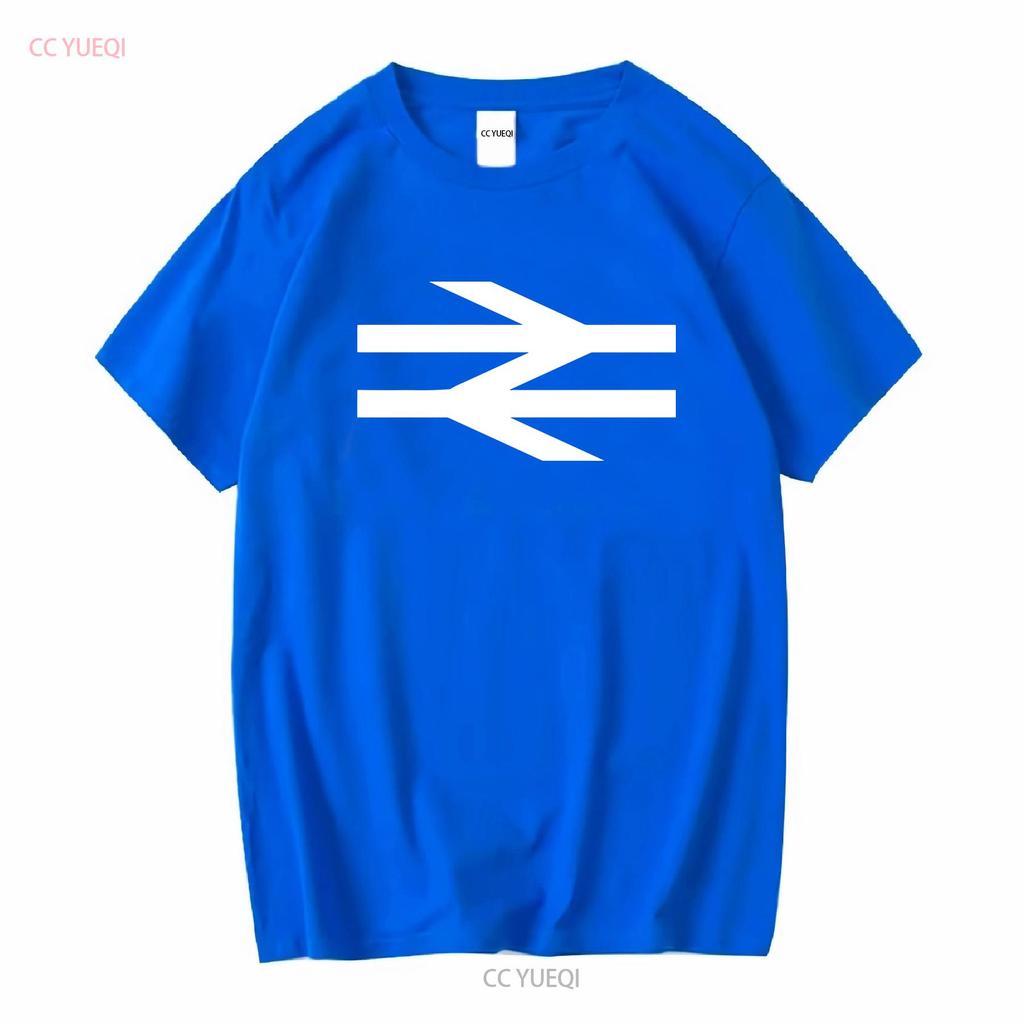 British Rail som buren av Damon Albarn T-shirt 100% premium bomull Pilar Tåg långa eller korta ärmar vintage Tvättad Mjuk Avslappnad
