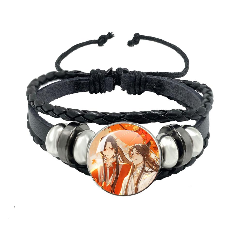 Heaven Official’s Blessing Leather Bangle Bracelet  Hua Cheng Xie Lian Anime Tian Guan Ci Fu Jewelry Gift Bracelets Gifts To Fan
