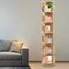 6 Tier Rotating Bookshelf W/ Legs, Tall Rotating Bookshelf Tower Revolving Bookcase Standing Book Shelf Wood Bookcase Round