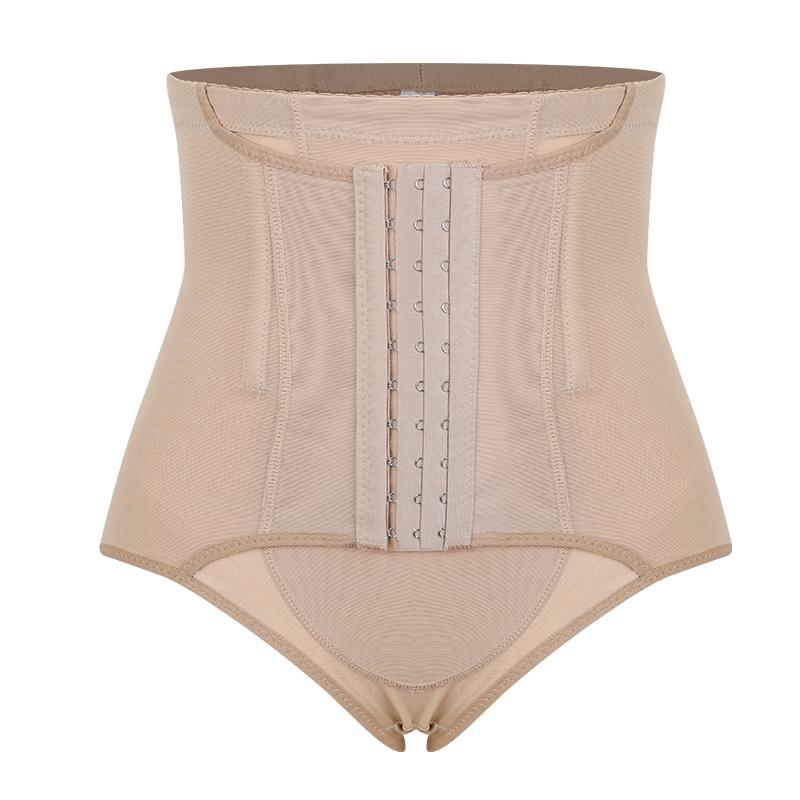 

Женские трусы с высокой талией, контролирующие живот, утягивающее белье для уменьшения живота, компрессионный бодишейпер, регулируемые крючки, сетчатые трусики XXXL бежевый