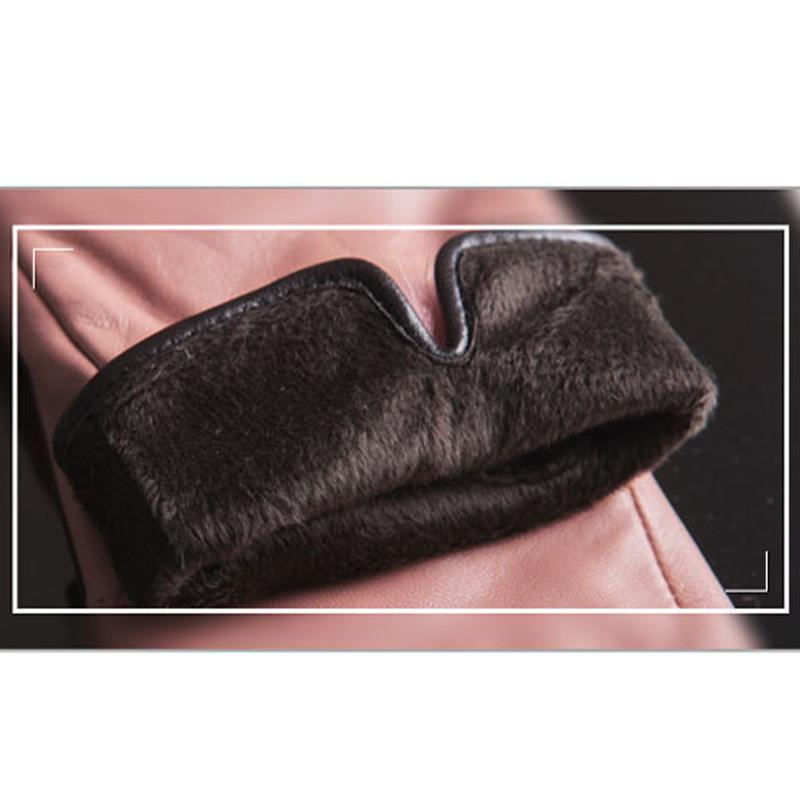 Mănuși din piele naturală pentru femei Mănuși de ciclism din catifea îngroșată și caldă