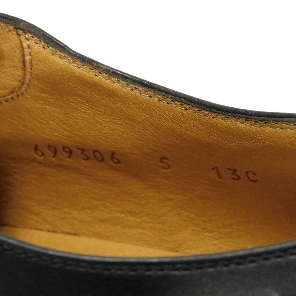 Used 9539 Lace-up Derby Shoes, Calfskin, Size 9.4", 699306, 0F300, 1000, 7902, 5 Interlocking G Chains, Black Men's