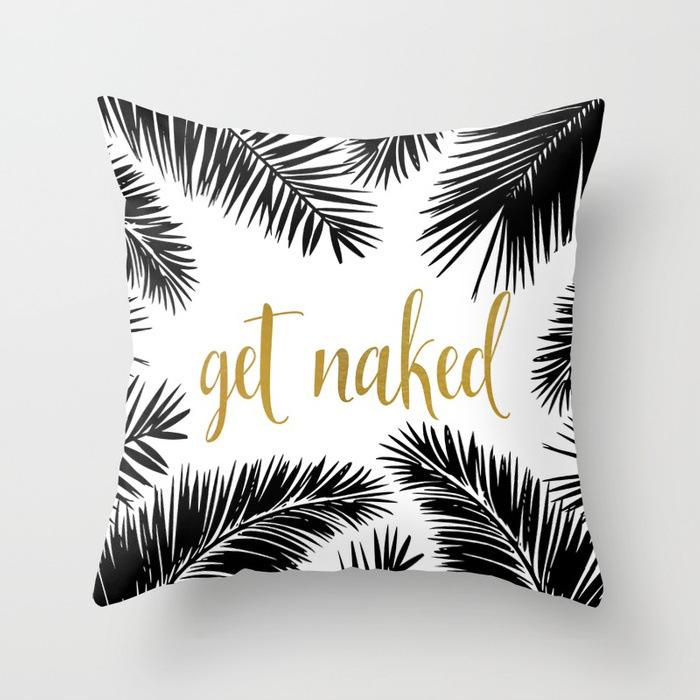Fashionable Tropical Plant Polyester Pillowcase Office Fabric Sofa Cushion Cover Home Peach Leather Velvet Pillowcase