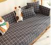 Nordic Black White Plaid Sofa Covers Cotton Soft Cushion Case Modern Four Seasons Non-slip Sofas Towel L-shaped Home Protective