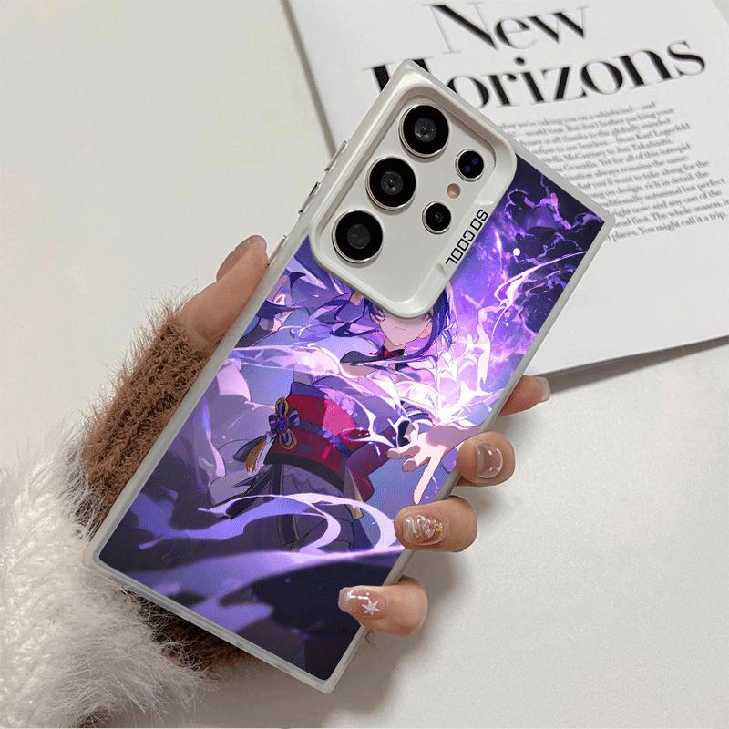 Genshin Impact Raiden Shogun Soft Phone Case for Samsung Galaxy S24 S25 FE S26 Edge S23 Ultra S22 Plus S21 + Shockproof Cover Ba