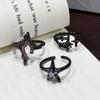 Dark Tide Cool Personality Full Diamond Zircon Irregular Star Opening Ring Niche Premium Sense Stacked Index Finger Ring Female