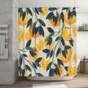 Orange Citrus Fruit Pattern Shower Curtain Botanical Tropical Nature Farmhouse Bathroom Decor Waterproof Fabric Backdrop